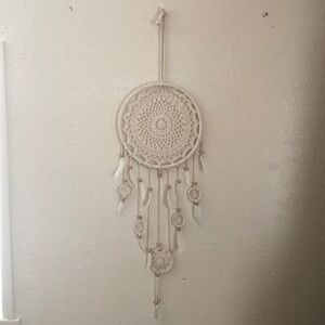 Elegant Cream Wall Tapestry Dreamcatcher